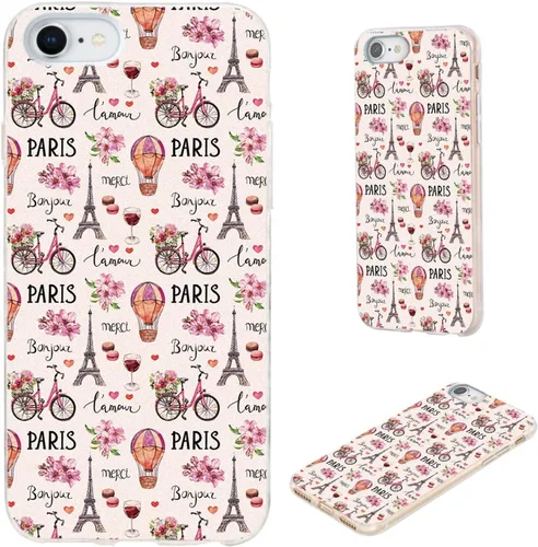 Vista 24 de Funda protectora completa delgada y suave de TPU transparente para iPhone SE 2022/2020, iPhone 8/7/6S/6 - Diseño de música divertida guitarra