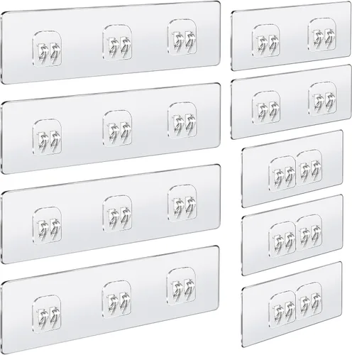 Vista 9 de COOLMI Shower Caddy Adhesive Replacement, 9 Pack Mixed Hook Set
