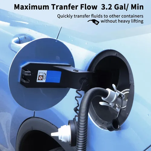 Vista 4 de Bomba de transferencia de combustible (3.2 GPM) con sensor de parada automática, manguera de 51 pulgadas de transferencia automática de bomba de gas