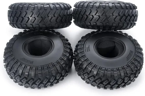 Vista 5 de RCHUBAM - 4 neumáticos de goma RC OD con espuma de 5.512 in para 1/10 Axial SCX10 Wraith TRX-4 RC Crawler Car