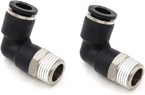 Vista 25 de CEKER 1/2 Codo Macho Conexiones de Líneas Aéreas de Empuje Ajustes de Conexión de Empuje de 90 Grados Ajustes de Aire, PL 1/2 Tubo Od x 1/2" NPT