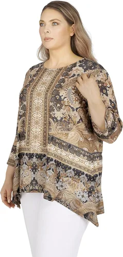 Vista 3 de Ruby Rd. Top de sublimación con estampado de espejo para mujer de talla grande