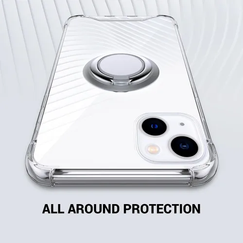 Vista 7 de Silverback Funda transparente diseñada para iPhone 15 con soporte de anillo, protección que absorbe los golpes, a prueba de golpes, funda