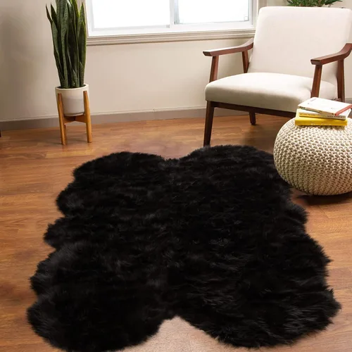 Vista 66 de Latepis - Alfombra rectangular de piel sintética tipo lana de oveja suave y esponjosa de estilo bohemio para sala de estar, dormitorio y residencias