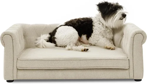 Vista 5 de KEIKI Cama para perros de 39 pulgadas para perros medianos y grandes, sofá cama elevada para mascotas, sofá cama elevada duradera para perros