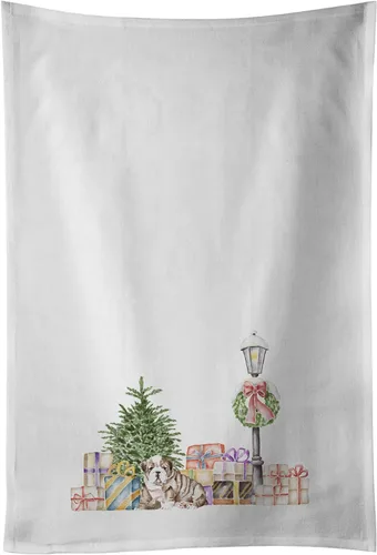 Vista 6 de Caroline's Treasures CK8100WTKT - Juego de 2 toallas de cocina con diseño de bulldog francés con diseño de país de las maravillas navideñas