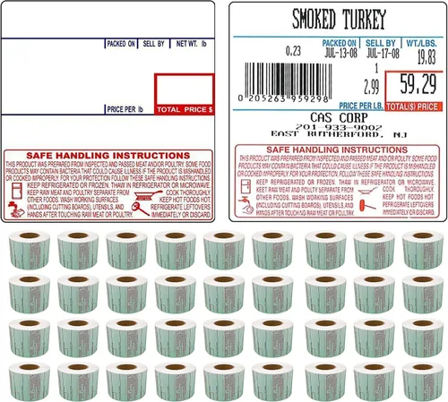 Vista 10 de Labels LST-8000 - Báscula de impresión térmica de 12 rollos, 12,000 etiquetas, compatible con CAS LP-1000 CL-5000 CL-5500 CL-7200, Easy Weigh