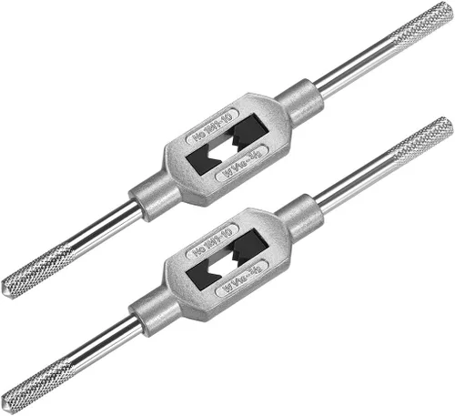 Vista 7 de uxcell Mango de llave de grifo ajustable, para grifos métricos M1-M8 W1/16-1/4, soporte de rosca, herramienta de roscado manual para reparación