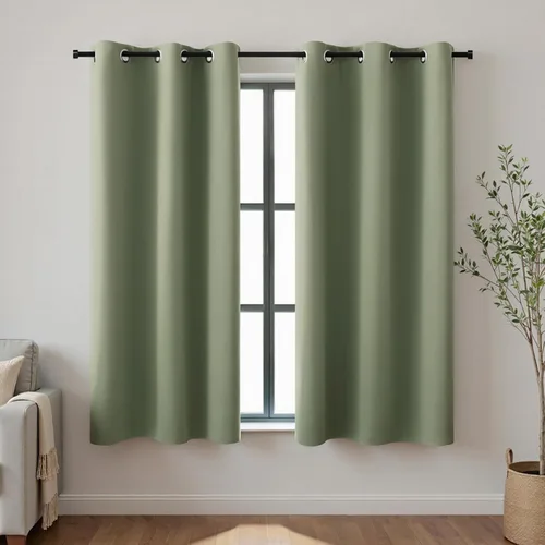 Vista 174 de KOUFALL Cortinas de Baño Aqua para Ventana, Juego de 2 Paneles Decoración Costera Cortinas Cortas Opacas para Ventana Pequeña de Cocina Puerta