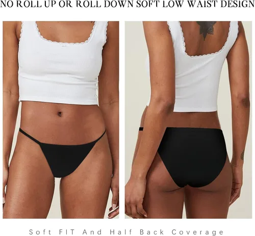 Vista 2 de LEVAO Bragas de bikini para mujer, ropa interior de algodón, talla grande, corte alto, para mujer, paquete múltiple S-2XL