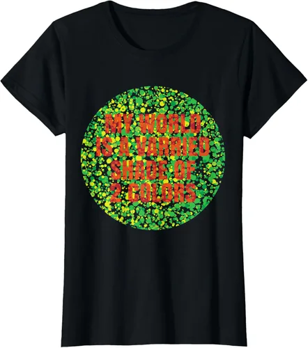 Vista 14 de Camiseta divertida con problemas daltónicos al color, Negro