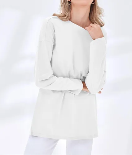 Vista 23 de Fisoew Camisetas de manga larga para mujer, holgadas, casuales, con cuello redondo, blusa suave