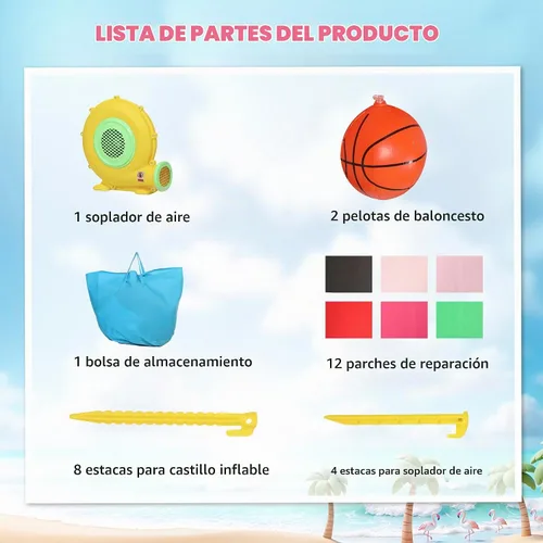 Vista 8 de Qaba Casa inflable de la despedida para los niños 4-en-1 saltando animoso