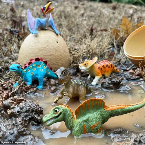 Vista 3 de Safari Ltd. Dino Dana Baby Spinosaurus in Egg Figurine - Huevo de dinosaurio de 4.5 pulgadas, juguete educativo para niños, niñas y niños a partir