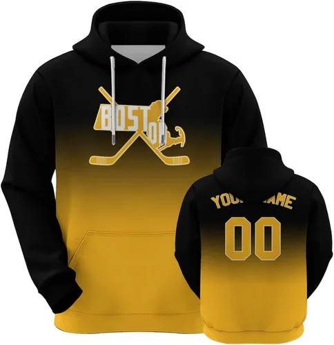 Vista 23 de Custom Hockey City Map Gradient Hoodies-Personalized Name Number Hooded Sweatshirts Hockey Fans Gifts for Men,Women,Youth