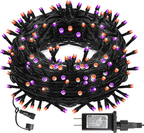 Vista 16 de Dazzle Bright - Guirnalda de luces de Navidad para exteriores, 1000 luces LED de 328 pies, enchufe de luz de hada con control remoto, 8 modos