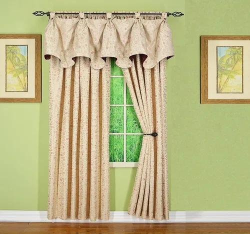 Vista 10 de Today's Curtain Madison - Cenefa reversible con botones, 20 pulgadas de largo, color burdeos