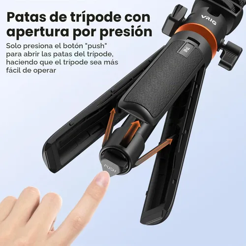 Vista 6 de VRIG - Trípode magnético para selfie stick de 21.6 pulgadas con control remoto inalámbrico, trípode extensible para teléfono Magsafe para iPhone 16
