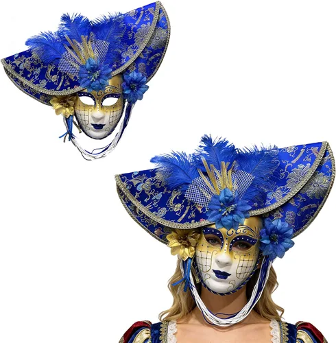 Vista 10 de Máscara veneciana vintage de bufón para mujer, accesorio para disfraz de carnaval, mardi gras