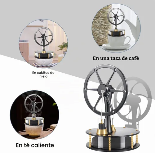 Vista 3 de Juguete educativo de motor Stirling de baja temperatura con piezas de aluminio de latón de precisión, modelo de motor Stirling de escritorio