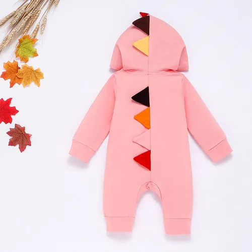 Vista 4 de Niño Bebé Escalada Mameluco Sudadera Capucha Cremallera Manga Larga Monos Niñas Niño Dinosaurio Mamelucos General