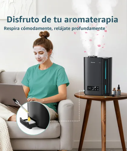 Vista 5 de BREEZOME - Humidificador de 6L, para dormitorio, habitación grande y difusor de aceite esencial, humidificador ultrasónico de llenado superior