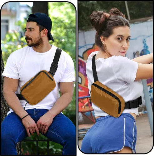 Vista 5 de Amazerbst Bolsa para cinturón, riñonera, bolsa para cinturón Everywhere, correa ajustable de 40 pulgadas, bolsa para cinturón para mujeres