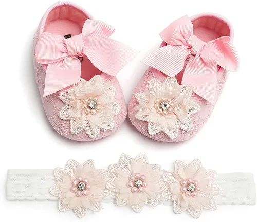 Vista 5 de QWZban Zapatos de bebé Mary Jane Flats antideslizantes con suela suave para bebés y niños pequeños, primeros caminantes, para fiestas, Navidad