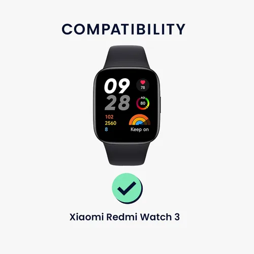 Vista 2 de kwmobile Protector de pantalla compatible con Xiaomi Redmi Watch 3 - 2 protectores de reloj inteligente antihuellas