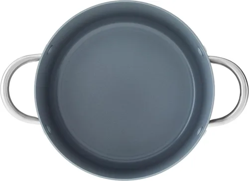 Vista 3 de GreenPan Lima - Olla antiadherente de cerámica anodizada dura de 8 cuartos con tapa, sin PFAS, apta para horno, gris