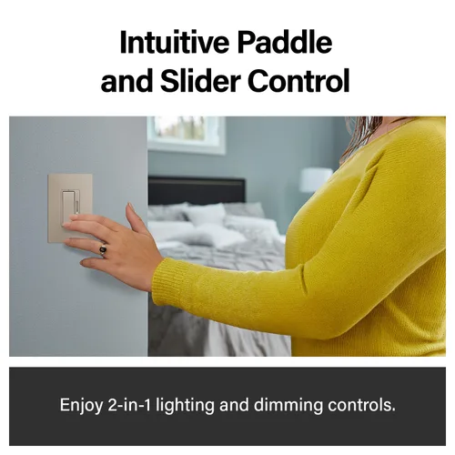 Vista 10 de Legrand Radiant - Interruptor de luz LED de 450 W, 3 vías, color níquel, paquete de 1