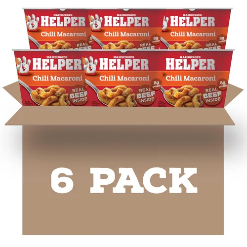 Vista 10 de Hamburger Helper Vaso para microondas de pasta de res (2 onzas – 6 unidades) sin sabores artificiales, listo en 4 minutos, comidas rápidas