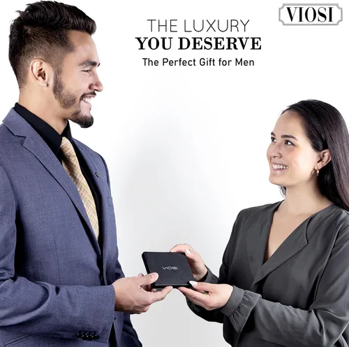 Vista 7 de Billetera con clip magnético con bolsa frontal de cuero de hombre, Viosi RFID, Marrón