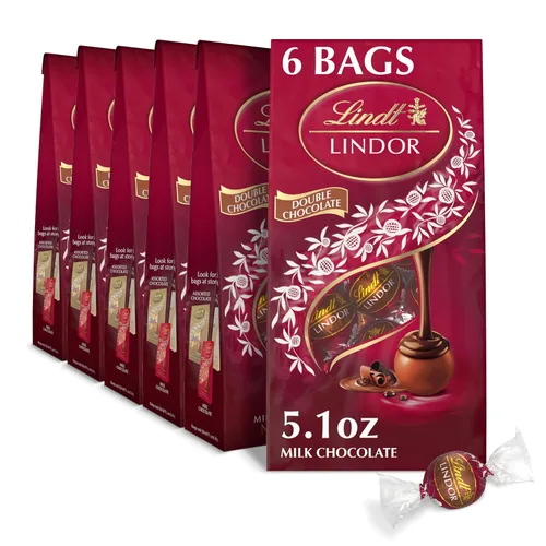 Vista 8 de Lindt Lindor - Trufas de chocolate extra oscuro 60 %, caramelo de chocolate negro con centro de trufa suave y derretida, ideal para regalar, 5.1