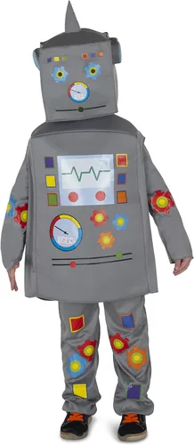 Vista 2 de Dress Up America Disfraz de robot para niños - Conjunto de overol de robot, túnica y tocado