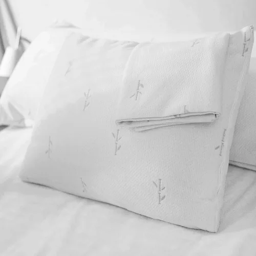 Vista 5 de FeelAtHome Funda de almohada de bambú refrescante, impermeable, 20 x 26 pulgadas, paquete de 2 (estándar), muy suave y cómoda, funda de almohada