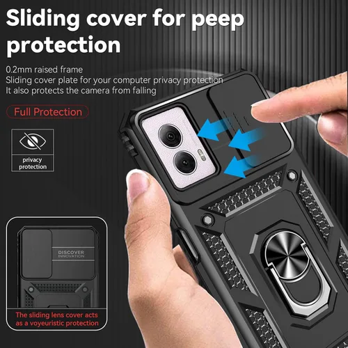 Vista 4 de HNHYGETE Funda para Moto G Power 5G 2024 con protector de pantalla: [grado militar de 20 pies a prueba de caídas] Funda protectora a prueba