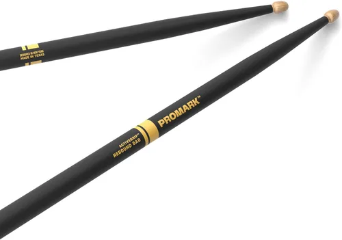 Vista 13 de ProMark Baquetas Forward Rebound 2B ActiveGrip, R2BAG, acabado de agarre activo pegajoso, Baquetas negras, punta de bellota, madera de hickory - 1