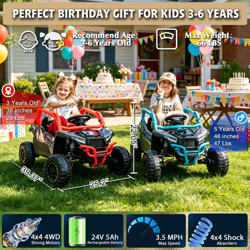 Vista 2 de Kawasaki - UTV de 24 V con licencia para niños de 3 a 6 años, color beige