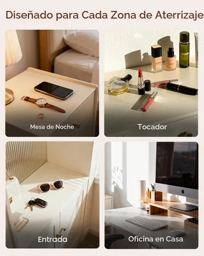 Vista 2 de VLANDO Bandeja de valet para hombres, bandeja plegable de piel sintética Toffee