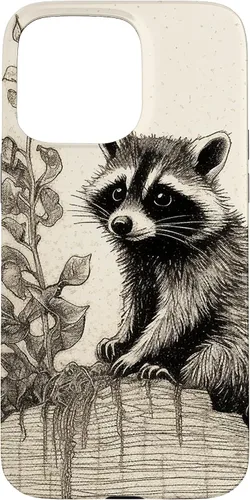 Vista 31 de Minimalistic Plant Draw Racoon Case for iPhone 17