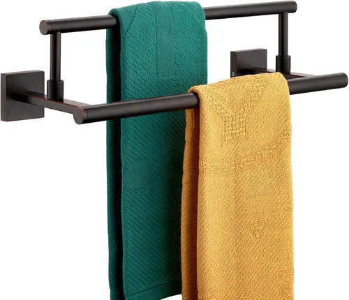 Vista 9 de Toallero de mano KOKOSIRI de 16 pulgadas, toallero de baño para estante de gabinete de baño, barras de toallas, acero inoxidable cepillado dorado