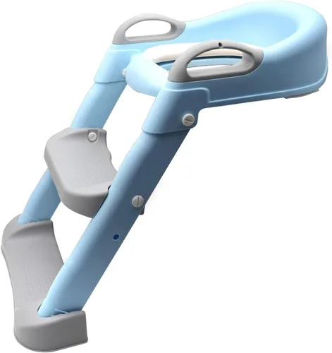 Vista 9 de Escalera de asiento de entrenamiento para niños pequeños, silla de inodoro con escalón más ancho, entrenador de baño para niños pequeños