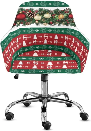 Vista 14 de Funda de asiento para silla de oficina, diseño de muñeco de nieve, con reposabrazos, reutilizable, moderna, con parte inferior elástica, fácil