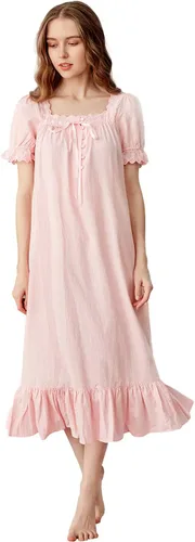 Vista 17 de Sharebeauty Camisón vintage 100% algodón para mujer, estilo victoriano retro