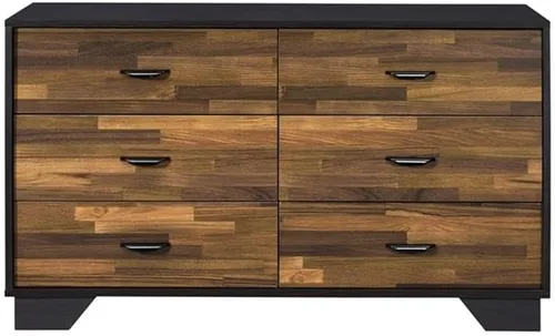 Vista 3 de Acme Cómoda de madera Eos con 6 cajones en nogal y negro