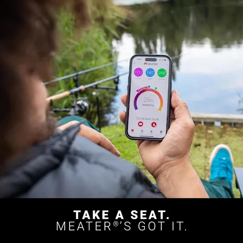 Vista 6 de MEATER Pro: Termómetro inteligente inalámbrico Bluetooth para carne digital Resistencia al calor de 1000°F Largo alcance Precisión certificada