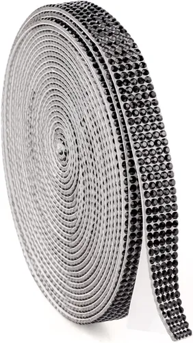 Vista 8 de Cinta de diamantes de imitación brillantes de 0.4 pulgadas para manualidades, tiras de cristal autoadhesivas, calcomanías de diamantes de imitación