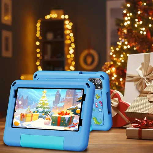 Vista 7 de PRITOM Tabletas TAB7 PRO para niños de 7 pulgadas, 64 GB, 3 GB de RAM actualizadas, tableta para niños pequeños Android 14 con WiFi, cámara dual Azul
