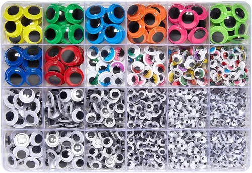 Vista 8 de 1330pcs Googly Eyes autoadhesivas para manualidades, calcomanías para manualidades que se mueven con varios tamaños para bricolaje